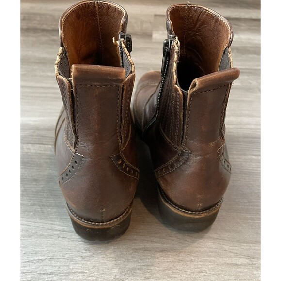 Sesto Meucci Brown Leather Olivia Ankle Boots Size 7 Zip Booties Italy - Picture 7 of 13